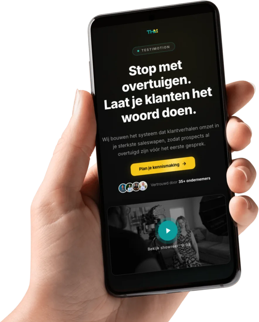 Telefoon in hand met de app